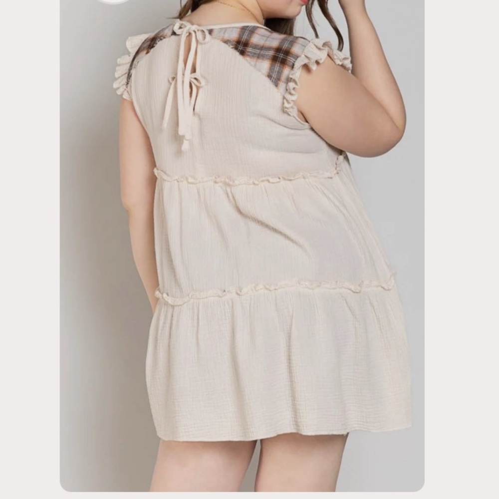 Cream Ruffle Sleeve Top - Picture 6 of 6